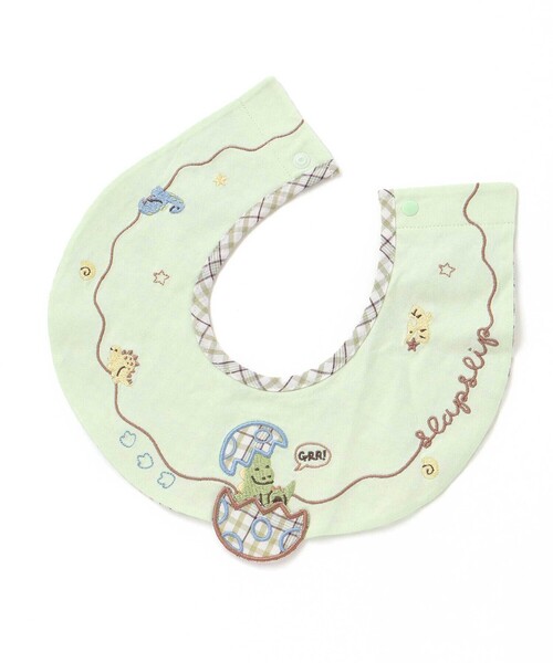 SLAP SLIP BABY（スラップスリップベビー）の「アニマルクマクジラ恐竜飛び出しモチーフスタイベビー（スタイ/よだれかけ・キッズ・ブルー/ホワイト/グリーン・FREE）」の13枚目の写真