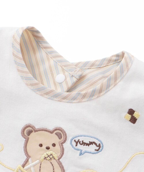 SLAP SLIP BABY（スラップスリップベビー）の「アニマルクマクジラ恐竜飛び出しモチーフスタイベビー（スタイ/よだれかけ・キッズ・ブルー/ホワイト/グリーン・FREE）」の15枚目の写真