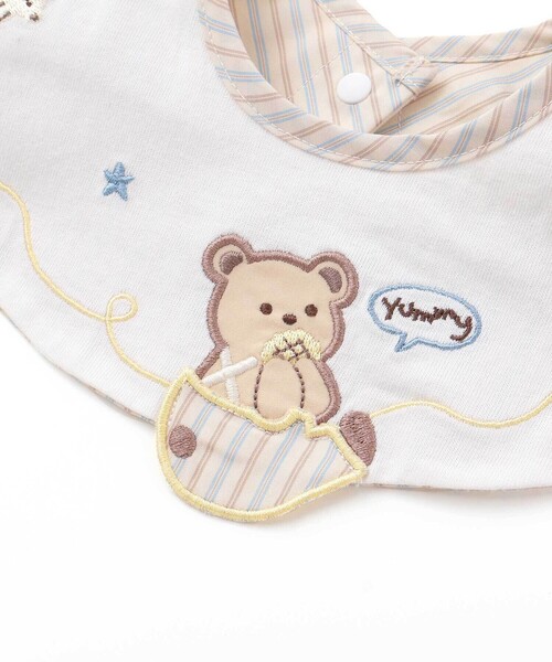 SLAP SLIP BABY（スラップスリップベビー）の「アニマルクマクジラ恐竜飛び出しモチーフスタイベビー（スタイ/よだれかけ・キッズ・ブルー/ホワイト/グリーン・FREE）」の16枚目の写真