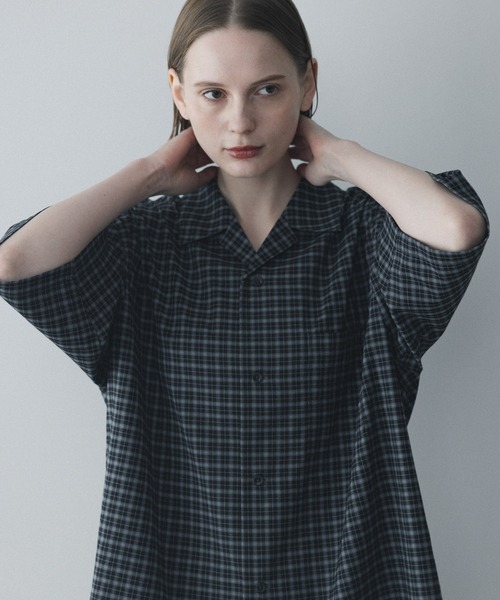 remer(リメール)の「loose mini check shirt / ルーズミニチェックシャツ(シャツ/ブラウス・メンズ・ブラック/ネイビー・MEDIUM/SMALL/X-SMALL/LARGE)」の4枚目の写真