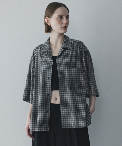 remer(リメール)の「loose mini check shirt / ルーズミニチェックシャツ(シャツ/ブラウス・メンズ・ブラック/ネイビー・MEDIUM/SMALL/X-SMALL/LARGE)」の6枚目の写真
