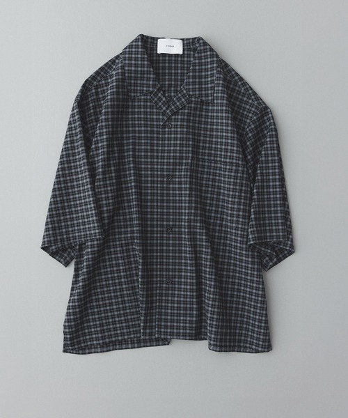 remer(リメール)の「loose mini check shirt / ルーズミニチェックシャツ(シャツ/ブラウス・メンズ・ブラック/ネイビー・MEDIUM/SMALL/X-SMALL/LARGE)」の9枚目の写真