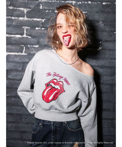 EVRIS(エヴリス)の「【ザ・ローリング・ストーンズ】ワンショルスウェット(スウェット・レディース・ブラック/グレー・FREE)」の15枚目の写真