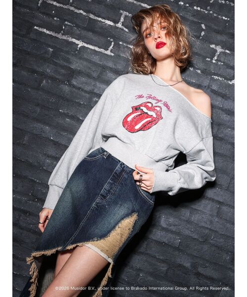 EVRIS(エヴリス)の「【ザ・ローリング・ストーンズ】ワンショルスウェット(スウェット・レディース・ブラック/グレー・FREE)」の16枚目の写真