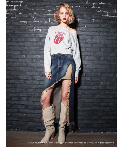 EVRIS(エヴリス)の「【ザ・ローリング・ストーンズ】ワンショルスウェット(スウェット・レディース・ブラック/グレー・FREE)」の17枚目の写真