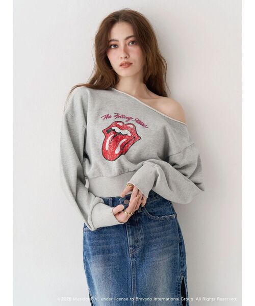 EVRIS(エヴリス)の「【ザ・ローリング・ストーンズ】ワンショルスウェット(スウェット・レディース・ブラック/グレー・FREE)」の19枚目の写真