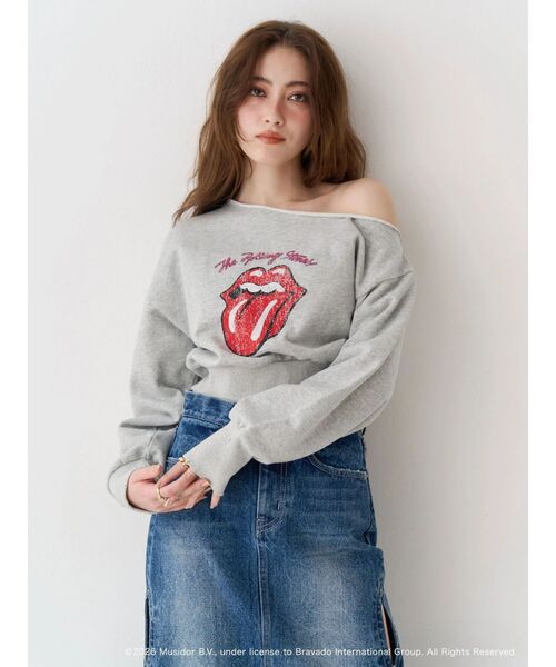 EVRIS(エヴリス)の「【ザ・ローリング・ストーンズ】ワンショルスウェット(スウェット・レディース・ブラック/グレー・FREE)」の20枚目の写真