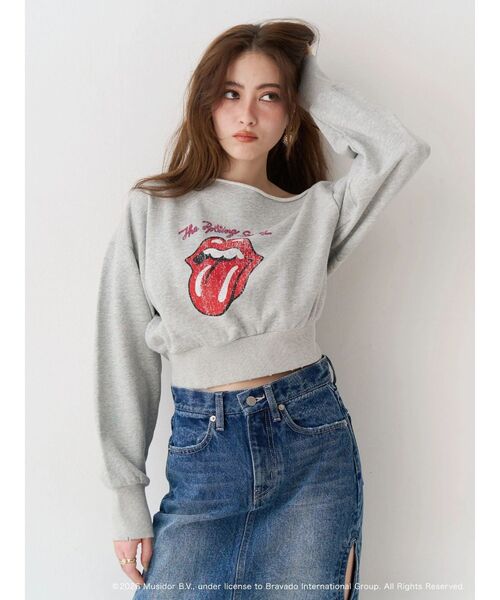 EVRIS(エヴリス)の「【ザ・ローリング・ストーンズ】ワンショルスウェット(スウェット・レディース・ブラック/グレー・FREE)」の21枚目の写真