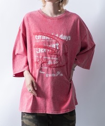 Chemical hard wash printed t-shirt/ケミカル ハードウォッシュ プリントTシャツ ピグメントTシャツ