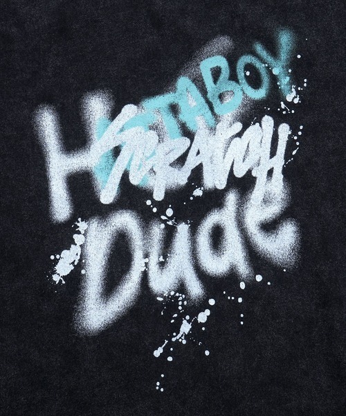 NOIZY(ノイジー)の「Chemical hard wash printed t-shirt/ケミカル ハードウォッシュ プリントTシャツ ピグメントTシャツ(Tシャツ/カットソー・メンズ・ブラック系その他/レッド/ブルー系その他/ブラック系その他2/ブラック/ネイビー・LARGE/MEDIUM)」の7枚目の写真