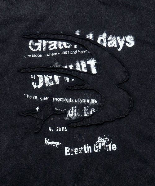 NOIZY(ノイジー)の「Chemical hard wash printed t-shirt/ケミカル ハードウォッシュ プリントTシャツ ピグメントTシャツ(Tシャツ/カットソー・メンズ・ブラック系その他/レッド/ブルー系その他/ブラック系その他2/ブラック/ネイビー・LARGE/MEDIUM)」の13枚目の写真