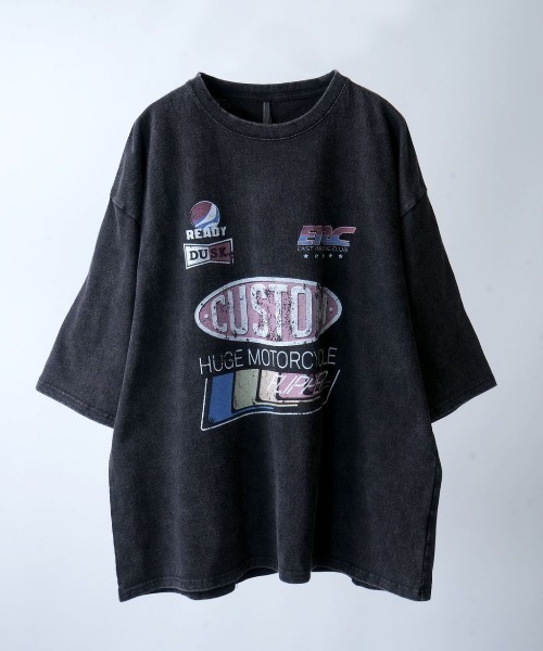NOIZY(ノイジー)の「Chemical hard wash printed t-shirt/ケミカル ハードウォッシュ プリントTシャツ ピグメントTシャツ(Tシャツ/カットソー・メンズ・ブラック系その他/レッド/ブルー系その他/ブラック系その他2/ブラック/ネイビー・LARGE/MEDIUM)」の11枚目の写真