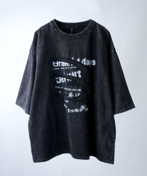 NOIZY(ノイジー)の「Chemical hard wash printed t-shirt/ケミカル ハードウォッシュ プリントTシャツ ピグメントTシャツ(Tシャツ/カットソー・メンズ・ブラック系その他/レッド/ブルー系その他/ブラック系その他2/ブラック/ネイビー・LARGE/MEDIUM)」の14枚目の写真