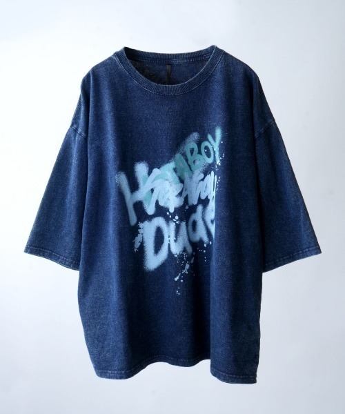 NOIZY(ノイジー)の「Chemical hard wash printed t-shirt/ケミカル ハードウォッシュ プリントTシャツ ピグメントTシャツ(Tシャツ/カットソー・メンズ・ブラック系その他/レッド/ブルー系その他/ブラック系その他2/ブラック/ネイビー・LARGE/MEDIUM)」の9枚目の写真