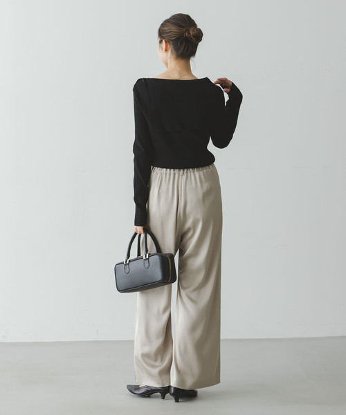 Noble（ノーブル）の「《WEB＆一部店舗限定追加》ショルダーボタンタイトリブニット（ニット/セーター・レディース・ブラック/マルチ/ホワイト・FREE）」の7枚目の写真