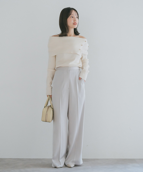 Noble（ノーブル）の「《WEB＆一部店舗限定追加》ショルダーボタンタイトリブニット（ニット/セーター・レディース・ブラック/マルチ/ホワイト・FREE）」の20枚目の写真