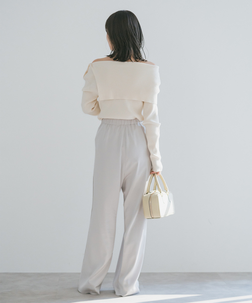 Noble（ノーブル）の「《WEB＆一部店舗限定追加》ショルダーボタンタイトリブニット（ニット/セーター・レディース・ブラック/マルチ/ホワイト・FREE）」の21枚目の写真