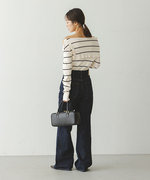 Noble（ノーブル）の「《WEB＆ルミネ新宿店限定追加》ショルダーボタンタイトリブニット（ニット/セーター・レディース・ブラック/マルチ/ホワイト・FREE）」の13枚目の写真