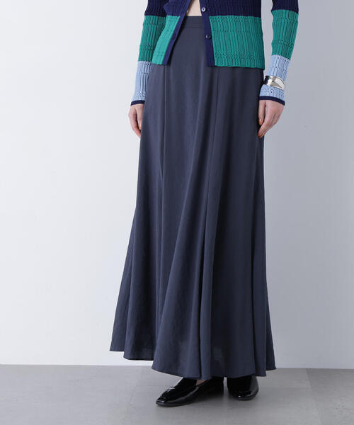 N.（N. Natural Beauty Basic）（エヌエヌナチュラルビューティーベーシック）の「リネンライクナロースカート（スカート・レディース・グレー系その他/グリーン/ベージュ・MEDIUM/P/S）」の4枚目の写真