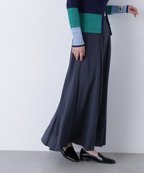 N.（N. Natural Beauty Basic）（エヌエヌナチュラルビューティーベーシック）の「リネンライクナロースカート（スカート・レディース・グレー系その他/グリーン/ベージュ・MEDIUM/P/S）」の7枚目の写真