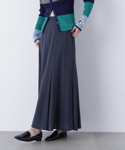 N.（N. Natural Beauty Basic）（エヌエヌナチュラルビューティーベーシック）の「リネンライクナロースカート（スカート・レディース・グレー系その他/グリーン/ベージュ・MEDIUM/P/S）」の8枚目の写真