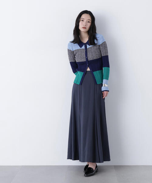 N.（N. Natural Beauty Basic）（エヌエヌナチュラルビューティーベーシック）の「リネンライクナロースカート（スカート・レディース・グレー系その他/グリーン/ベージュ・MEDIUM/P/S）」の9枚目の写真