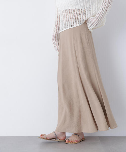 N.（N. Natural Beauty Basic）（エヌエヌナチュラルビューティーベーシック）の「リネンライクナロースカート（スカート・レディース・グレー系その他/グリーン/ベージュ・MEDIUM/P/S）」の12枚目の写真