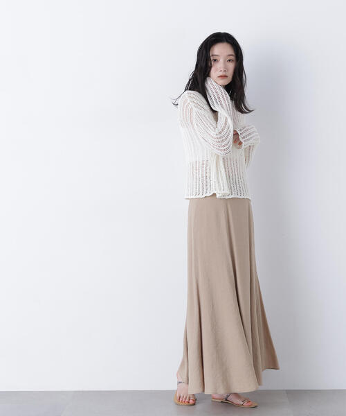 N.（N. Natural Beauty Basic）（エヌエヌナチュラルビューティーベーシック）の「リネンライクナロースカート（スカート・レディース・グレー系その他/グリーン/ベージュ・MEDIUM/P/S）」の18枚目の写真