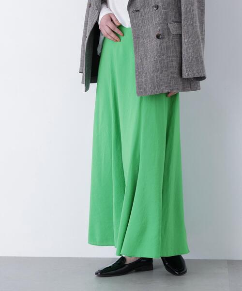 N.(N. Natural Beauty Basic)(エヌエヌナチュラルビューティーベーシック)の「リネンライクナロースカート(スカート・レディース・グレー系その他/グリーン/ベージュ・MEDIUM/P/S)」の9枚目の写真