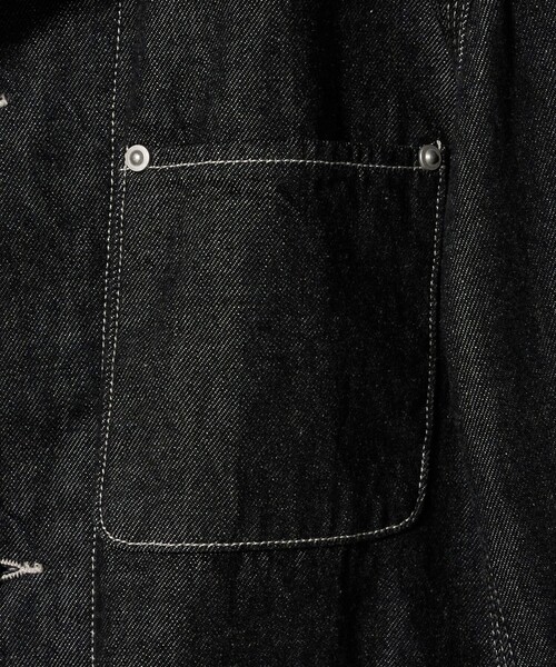 SCYE BASICS(サイベーシックス)の「【別注】<SCYE BASICS> ブラックデニム チョアジャケット(カバーオール・メンズ・ブラック・40/38/36)」の7枚目の写真
