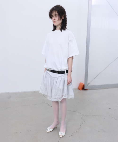 LCDC TM(エルシーディーシーティーエム)の「LACE TRIM JERSEY DRESS (WHITE)(ワンピース・レディース・その他・OS)」の2枚目の写真