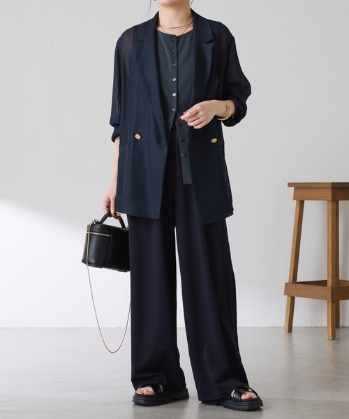 COLLAGE GALLARDAGALANTE（コラージュガリャルダガランテ）の「イージースラックス（スラックス・レディース・グレイッシュベージュ/ネイビー・FREE）」の14枚目の写真