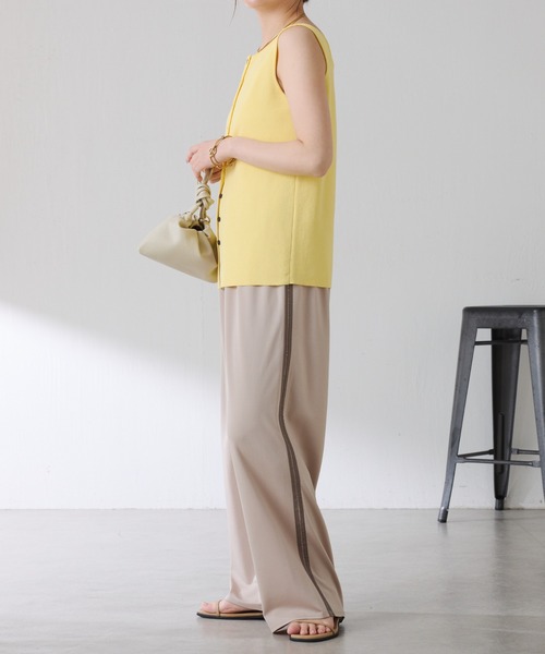 COLLAGE GALLARDAGALANTE（コラージュガリャルダガランテ）の「イージースラックス（スラックス・レディース・グレイッシュベージュ/ネイビー・FREE）」の10枚目の写真