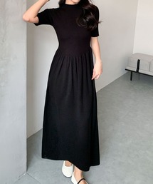 プチハイネック ニット ロングワンピース