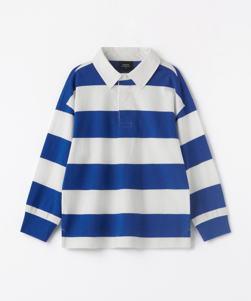 MUSINSA STANDARD KIDS（ムシンサスタンダードキッズ）の「ストライプラグビーシャツ[ブルー/ホワイト]（ポロシャツ・レディース・その他・100/110/120/130/140/150/160）」の7枚目の写真