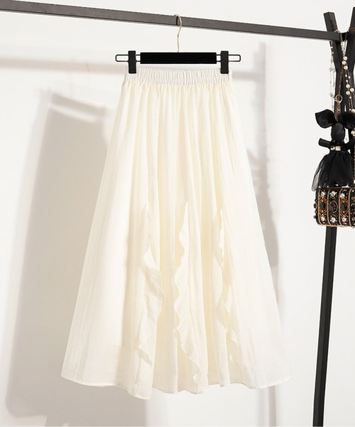 AMAJI(アマジ)の「フリルシアースカート(スカート・レディース・ホワイト/ブラック/ブルー・MEDIUM/XX-LARGE/X-LARGE/LARGE)」の1枚目の写真