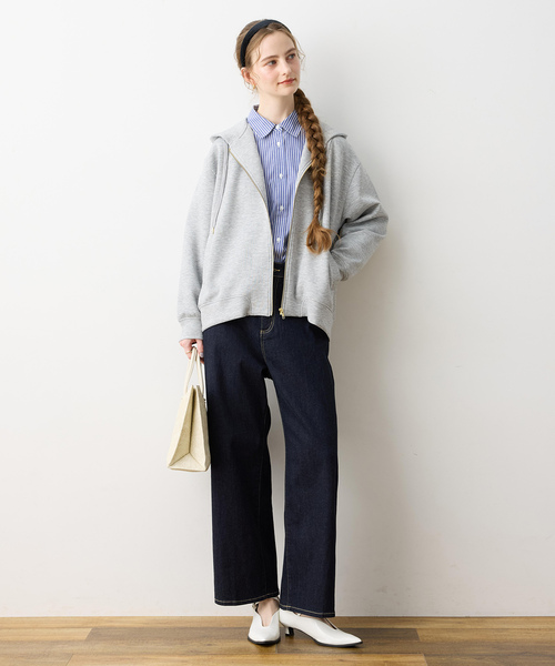 LE SOUK HOLIDAY(ルスークホリデー)の「ダンボールジップパーカー(パーカー・レディース・ライトグレー/チャコールグレー・M/L)」の15枚目の写真