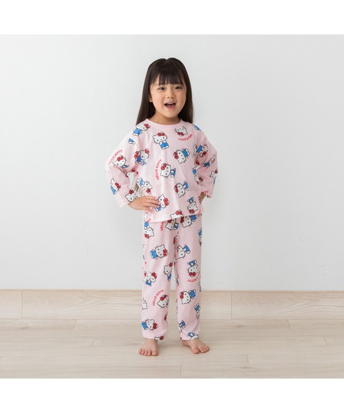 ハローキティ 天竺長袖パジャマ＋半袖Tシャツセット パジャマ（ベビー