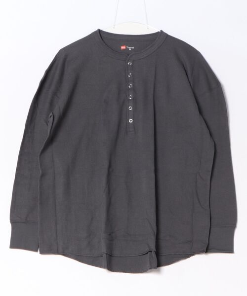 JUGLANS(ユグランス)の「【hanes/ヘインズ】HW4-E102 Thermal for HER ヘンリーネックロングスリーブ(Tシャツ/カットソー・レディース・オフホワイト/レッド/グレー・L/M)」の2枚目の写真