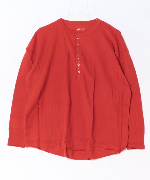 JUGLANS(ユグランス)の「【hanes/ヘインズ】HW4-E102 Thermal for HER ヘンリーネックロングスリーブ(Tシャツ/カットソー・レディース・オフホワイト/レッド/グレー・L/M)」の3枚目の写真
