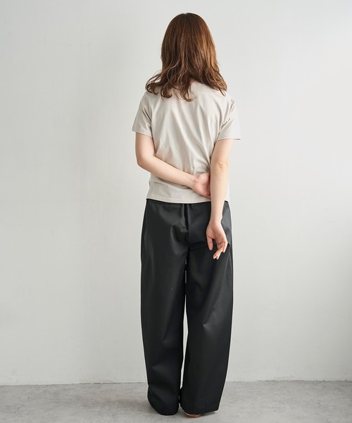mil(ミル)の「【コットン100%】 アシメデザイン サイドリボン Tシャツ 【587247】(Tシャツ/カットソー・レディース・オフホワイト/ブラック/サンドベージュ・ONESIZE)」の14枚目の写真