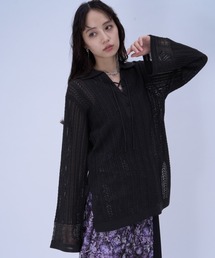 HARE | スキッパースカシアミトップス(HARE)(ニット/セーター)