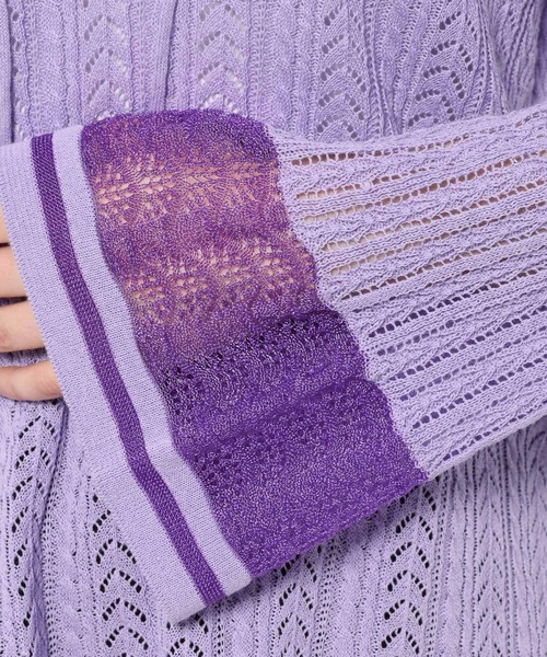 HARE（ハレ）の「スキッパースカシアミトップス(HARE)（ニット/セーター・レディース・ブラック/ピンク・FREE）」の21枚目の写真