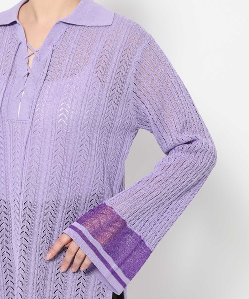 HARE（ハレ）の「スキッパースカシアミトップス(HARE)（ニット/セーター・レディース・ブラック/ピンク・FREE）」の20枚目の写真