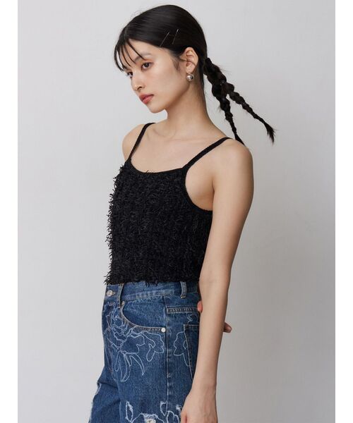 MURUA(ムルーア)の「ミックスフリンジニットキャミソール(キャミソール・レディース・オレンジ/ブラック/アイボリー・FREE)」の11枚目の写真