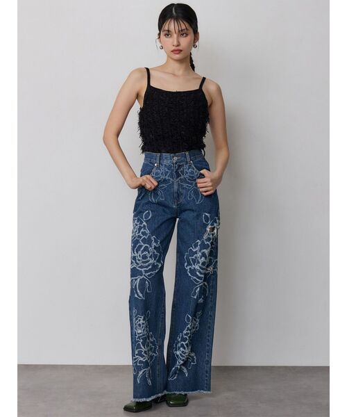 MURUA(ムルーア)の「ミックスフリンジニットキャミソール(キャミソール・レディース・オレンジ/ブラック/アイボリー・FREE)」の13枚目の写真