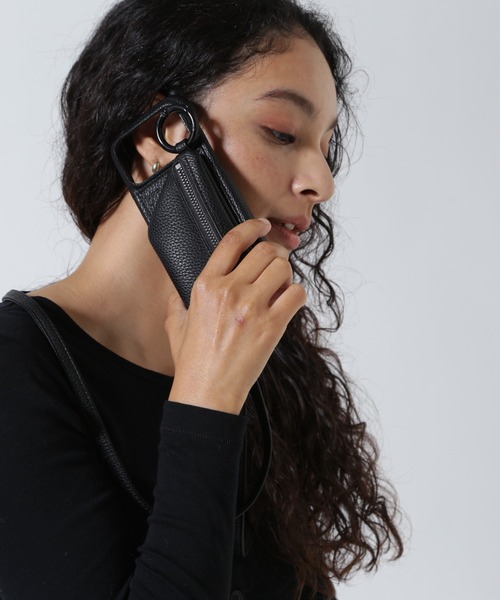 ajew（エジュー）の「ajew/エジュー/別注【ひも付き】iPhone17/17Pro（スマホケース/カバー・レディース・ブラック/グレー系その他/アクア・1/2）」の2枚目の写真