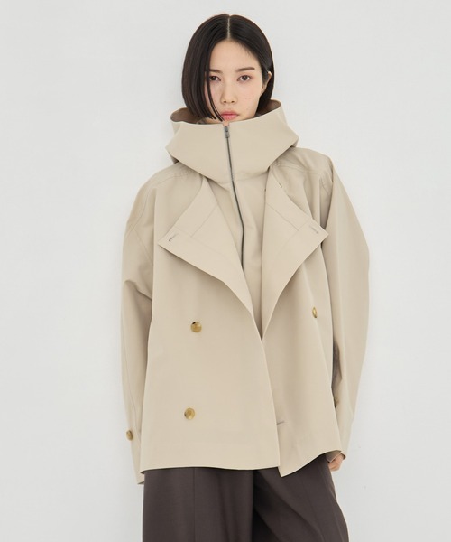 VACHEMENT(ヴァシュモン)の「【VACHEMENT/ヴァシュモン】リサイクルナイロンタスランレイヤードブルゾン(ブルゾン・レディース・ブラック/ライトベージュ・FREE)」の1枚目の写真