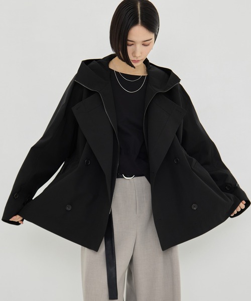 VACHEMENT(ヴァシュモン)の「【VACHEMENT/ヴァシュモン】リサイクルナイロンタスランレイヤードブルゾン(ブルゾン・レディース・ブラック/ライトベージュ・FREE)」の6枚目の写真