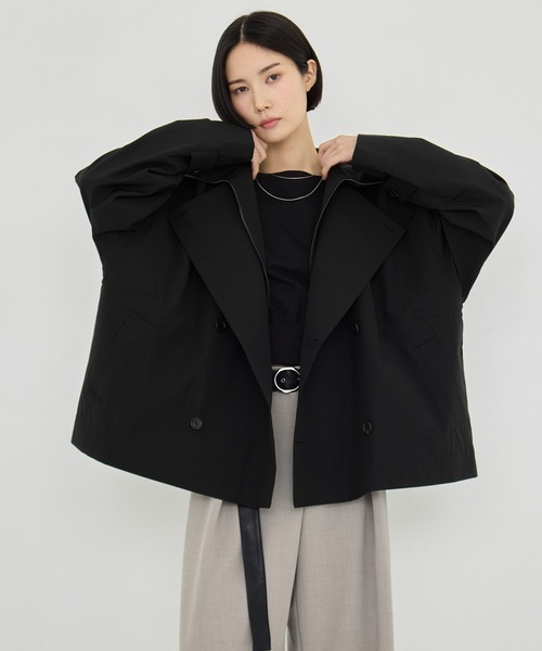 VACHEMENT(ヴァシュモン)の「【VACHEMENT/ヴァシュモン】リサイクルナイロンタスランレイヤードブルゾン(ブルゾン・レディース・ブラック/ライトベージュ・FREE)」の5枚目の写真